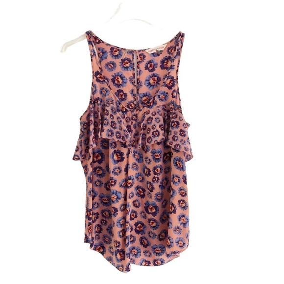 Rebecca Taylor Floral Ruffled Silk Tank Top 6 - Picture 7 of 9